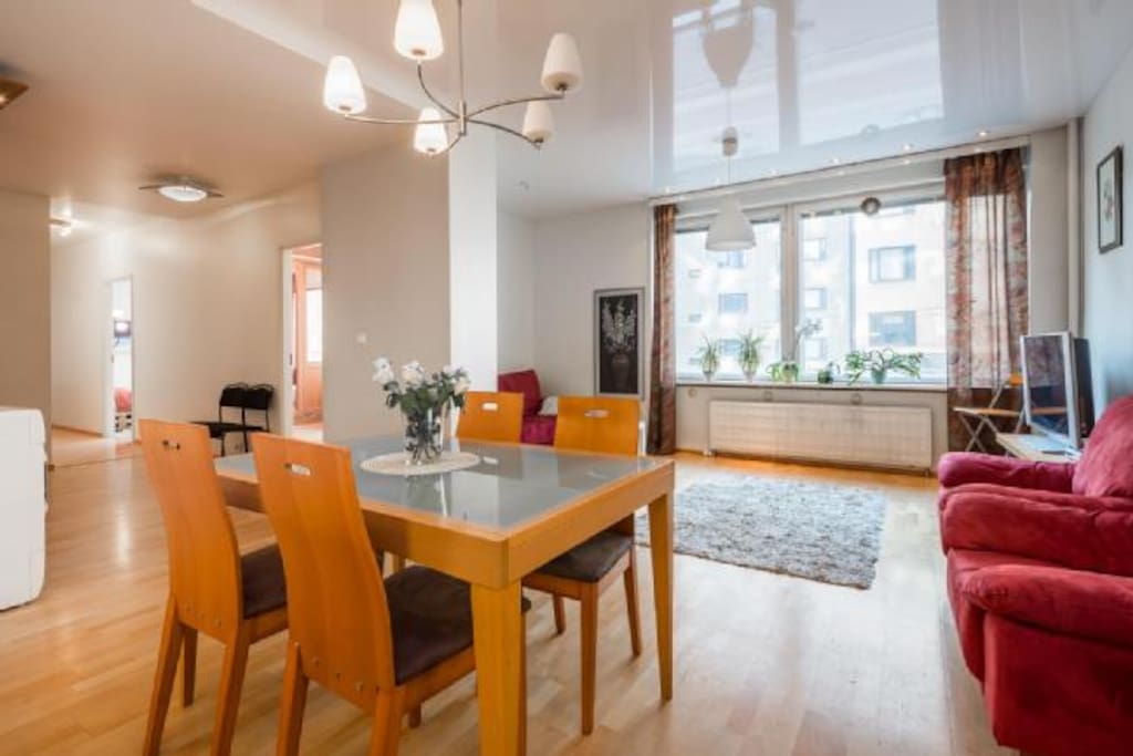 Living room and dining area