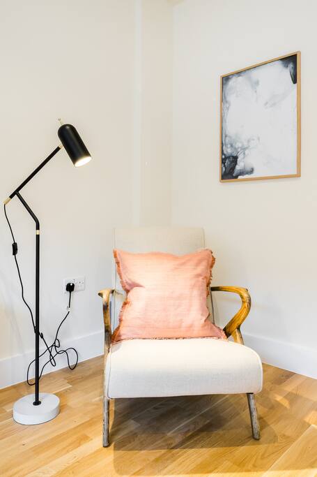Lots of seating and beautiful decorative touches.