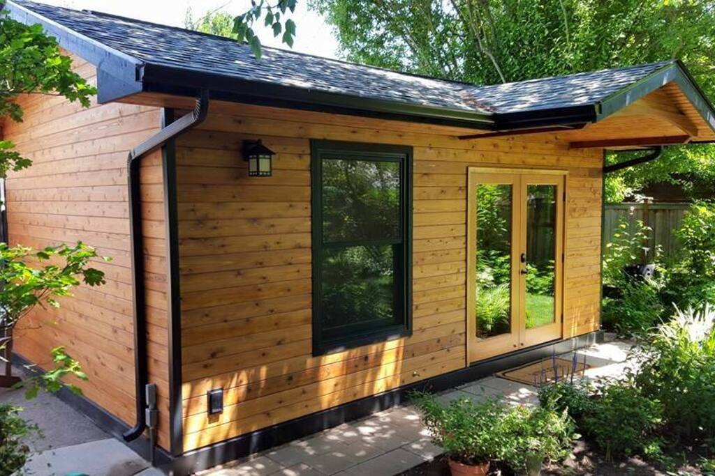 Our new backyard bonus space. Sleeps 2.