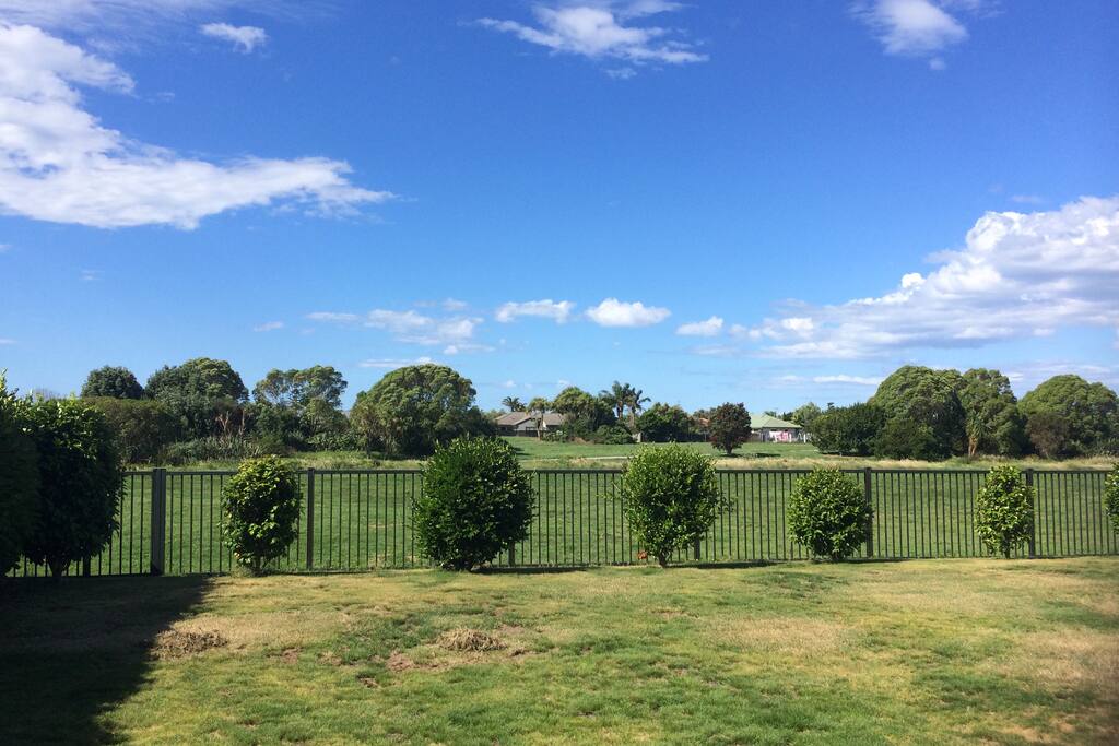 Backyard looking onto the Reserve.