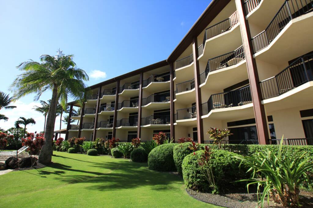 A Lanai (deck) for each condo.