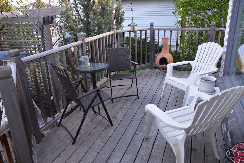 The front porch is perfect for an al fresco breakfast