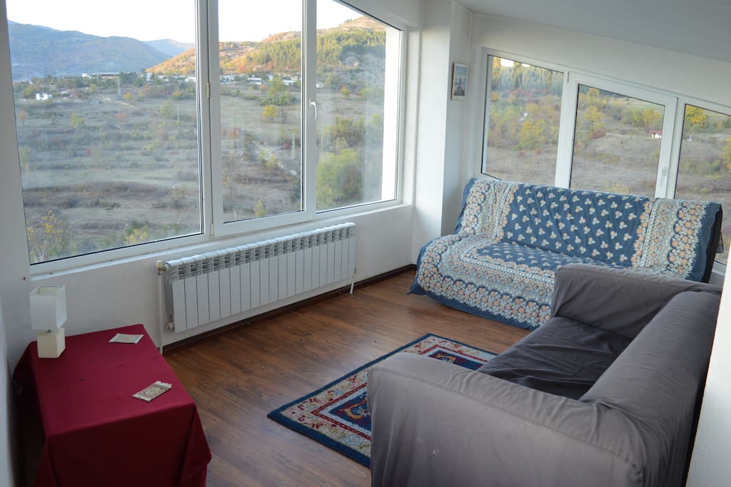 Chill area with views to three sides. Top of the house