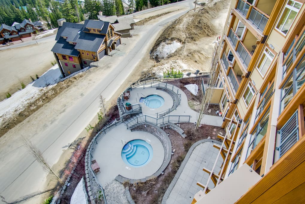 Deck view of the hot tubs