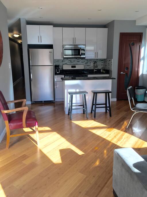 Lots of light in the kitchen and open living space