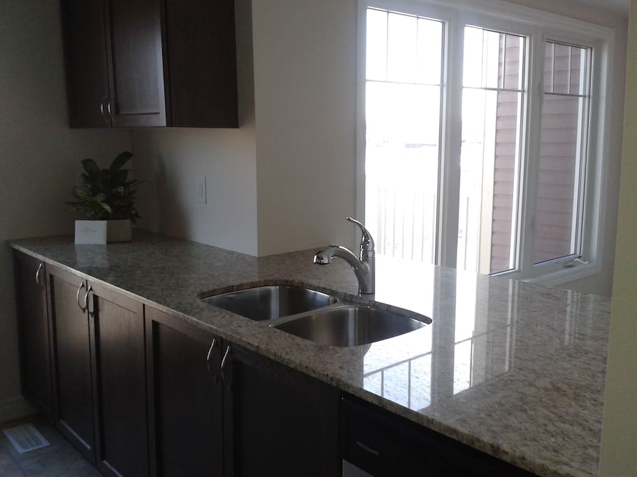 Kitchen looking into dining area