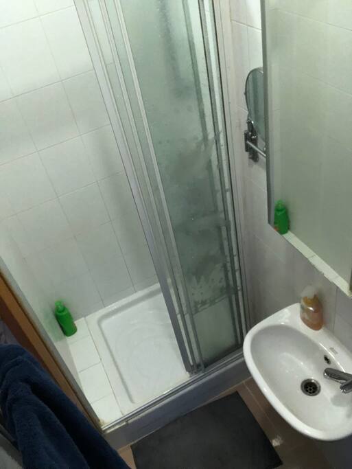 Cozy but practical on-site bathroom.
