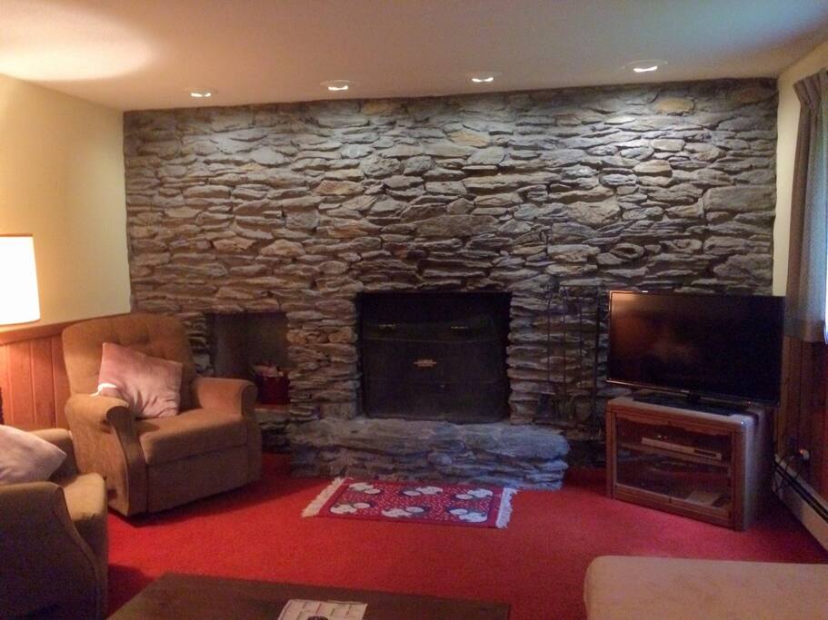Living room with fireplace