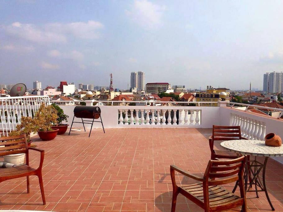 Rooftop BBQ area