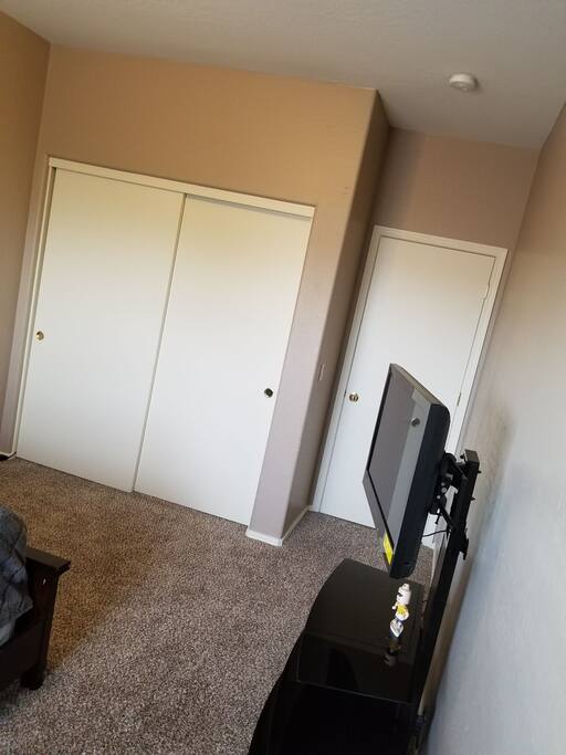 Closet and room door.