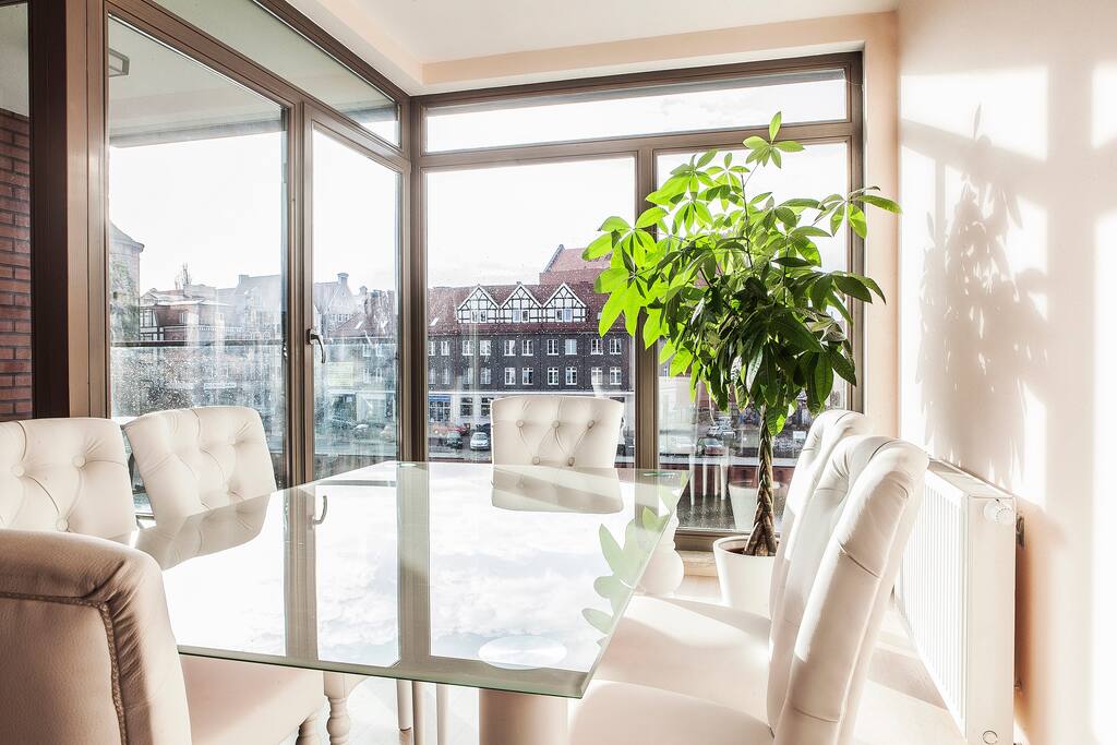 Balcony with the view on river and Old Town