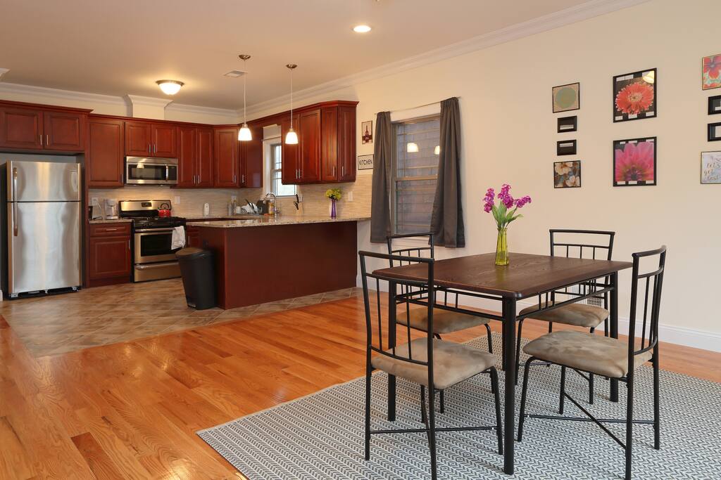 Living room and kitchen (which is fully equipped)