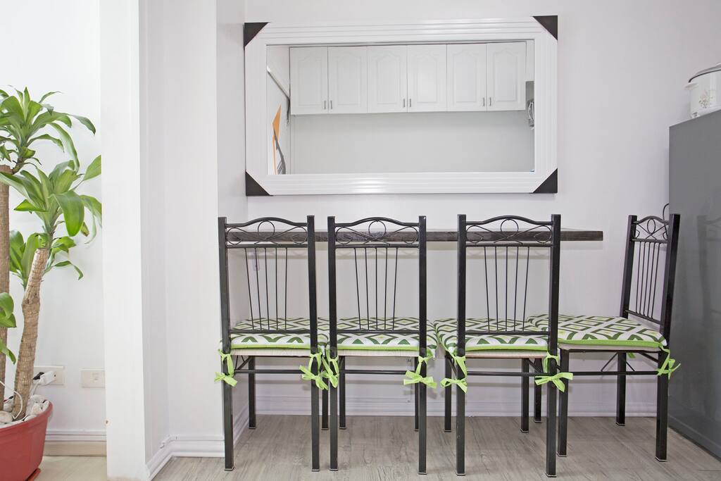 Dining area (it's suitable for three, and a tight fit for four)