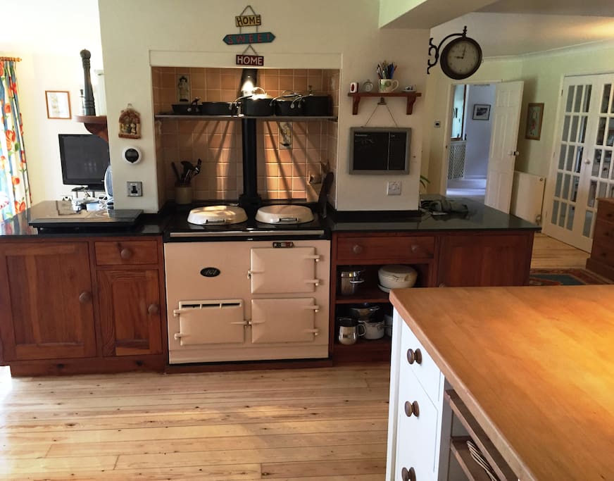 Kitchen with Aga oven for winter cooking & warmth