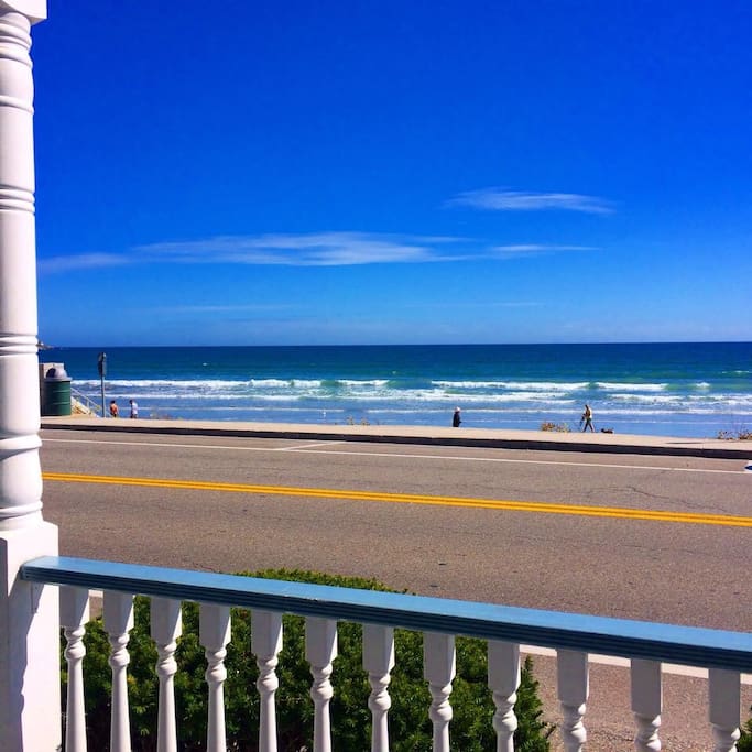 View from front of wraparound porch! Sit and relax in your rocking chairs with the Atlantic as your front yard