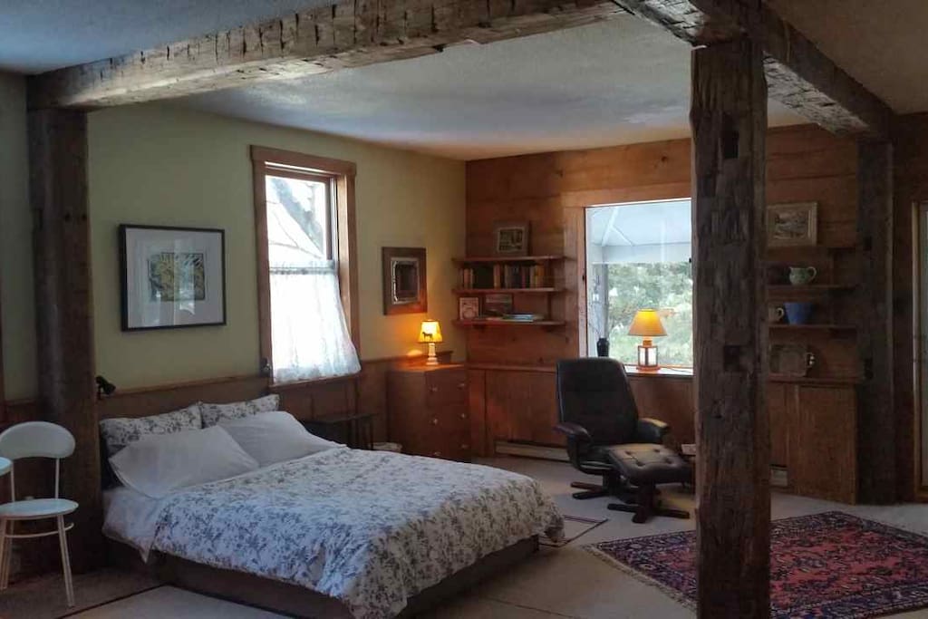Warm wood walls and lots of daylight
