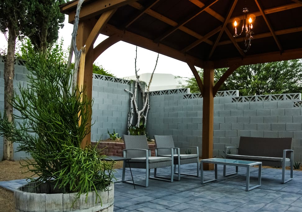 Entrance to backyard gazebo from Master bed