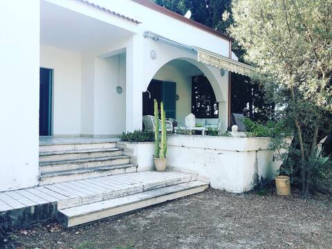 Villa with large garden and path down to the sea