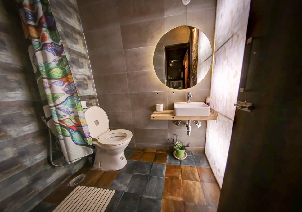 the bathroom