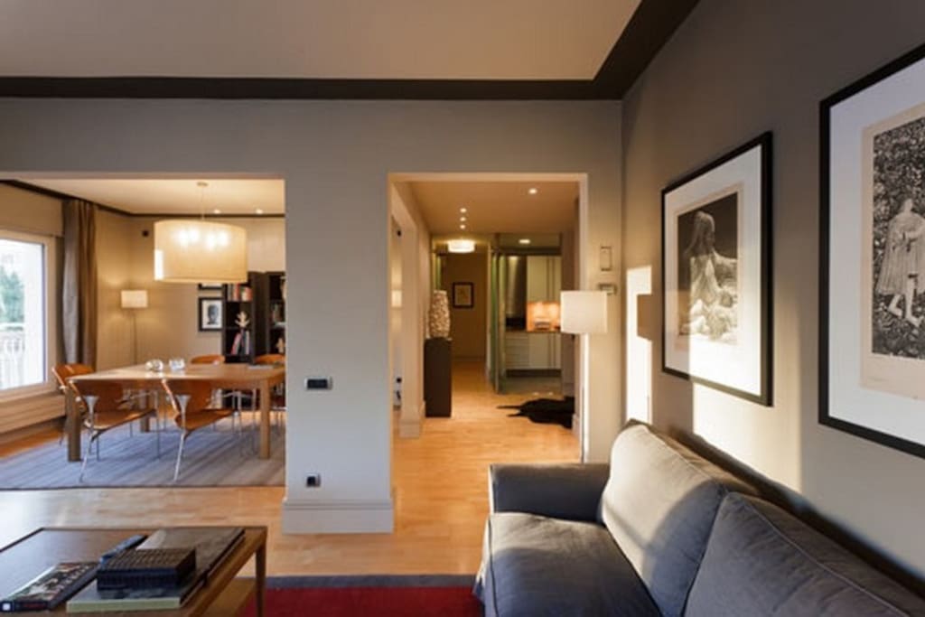 Living room and dining room
