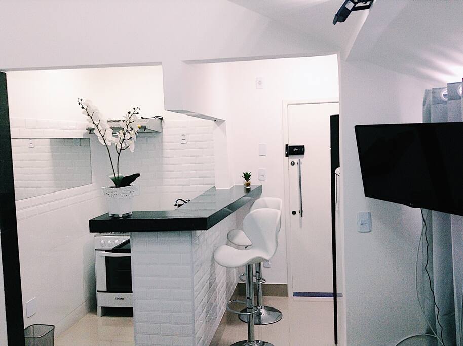 looking into the kitchen