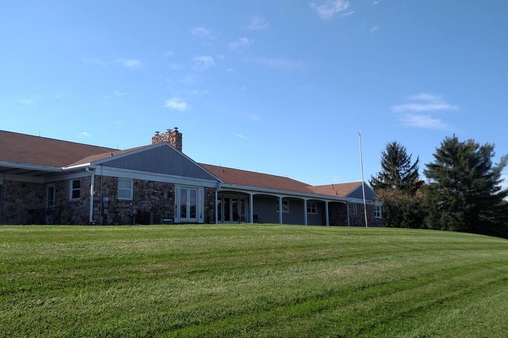 Enjoy the view from our front porch or play a game of horseshoes in the yard.
