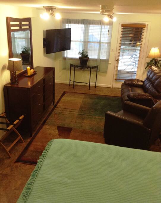 Close the wood blinds and its dark during the sunniest days.