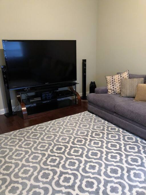 Media Room with 80" TV and Sectional