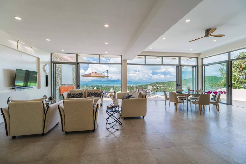 Living room with stunning view
