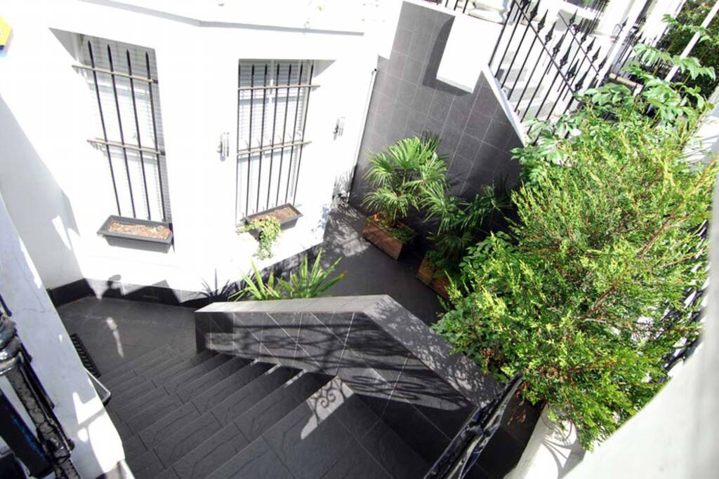 Front steps to private entrance