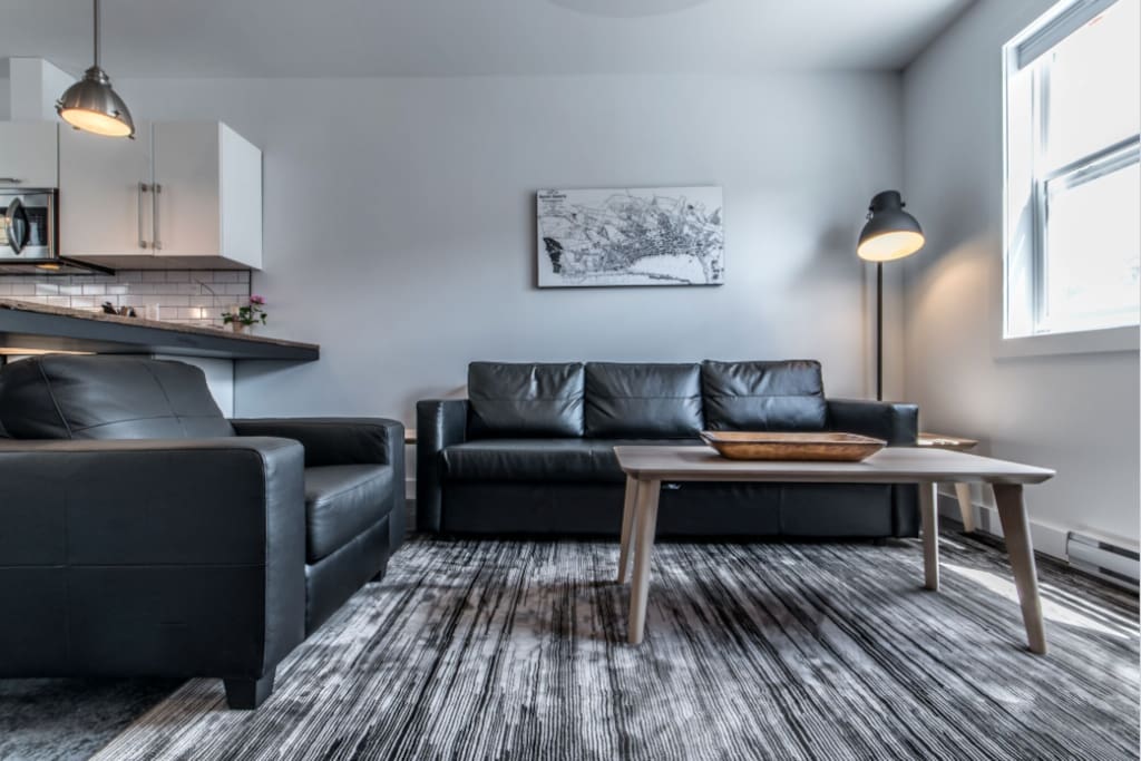 Architecturally designed living space on main floor.