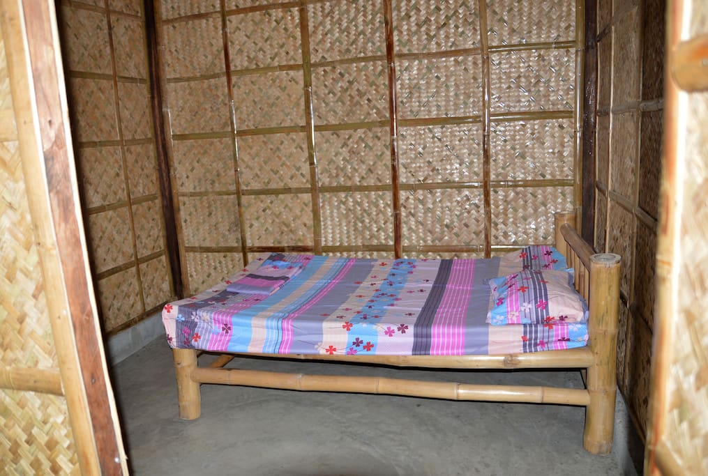 Inside the native hut