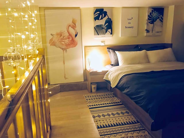 【星禅】设计师原创和风loft设计|罗湖口岸|火车站|东门|国贸|双地铁口|城市夜景|精装一房一厅