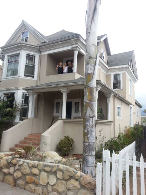 This is the front of the Downtown Victorian Villa. The Guest House is in the back of the property. This balcony is for use of main house tenants.