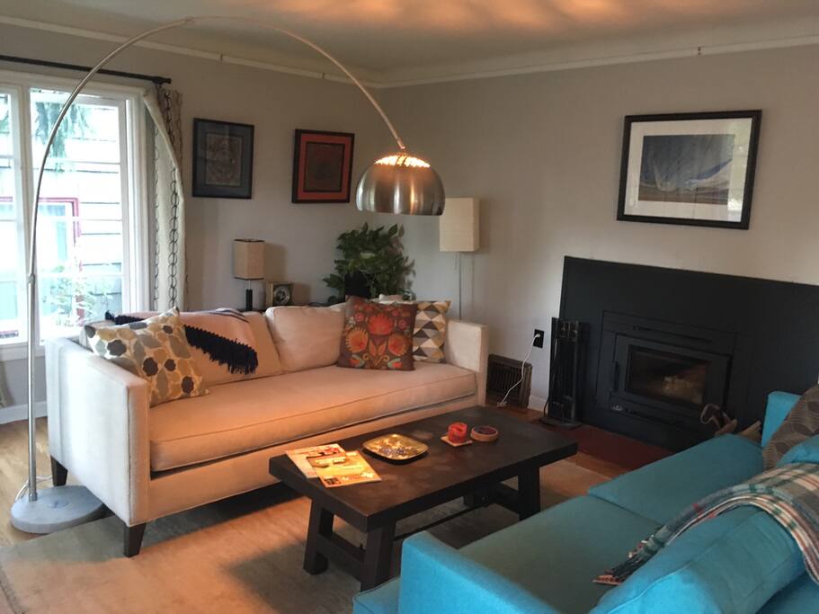 The living room is a great place to relax or hang out and play cribbage. Fireplace is lovely in winter.