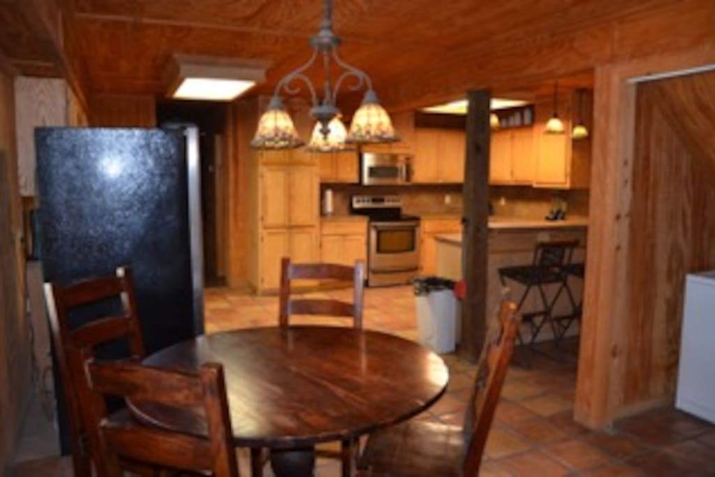 Eating and kitchen area.