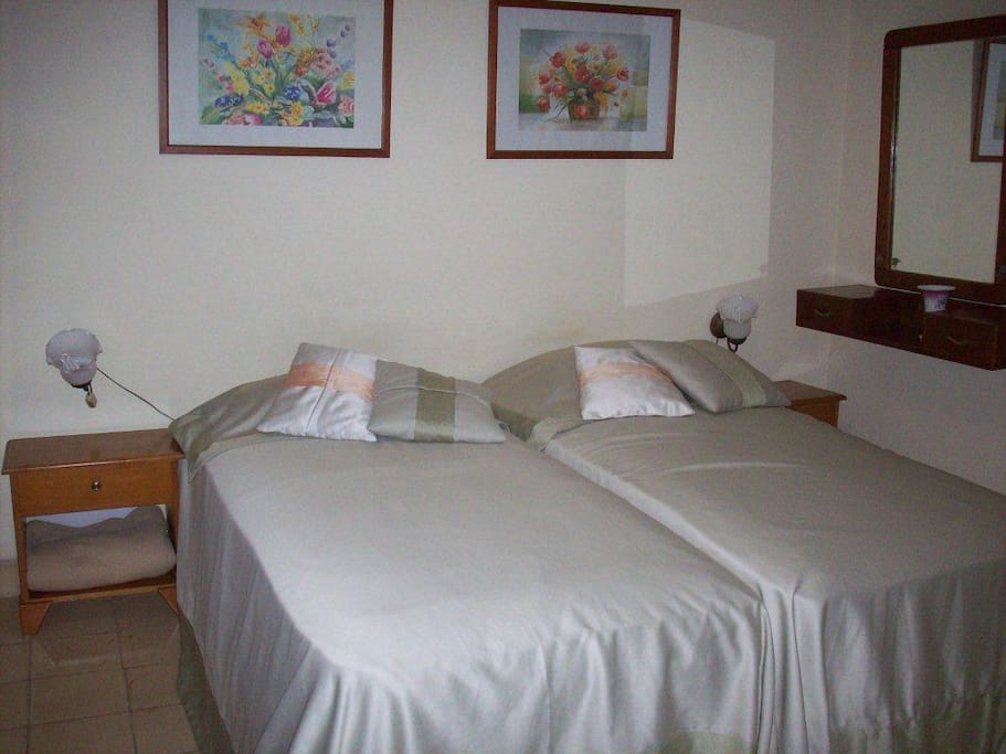 Bedroom # 1 with twin beds (for two people)