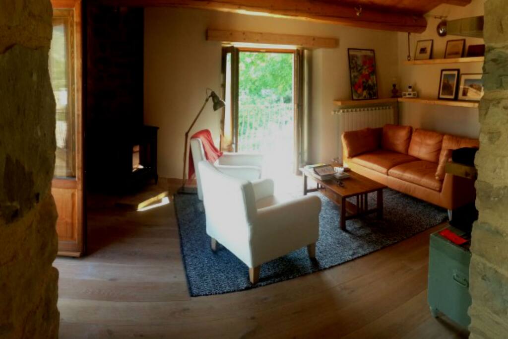 the living room seen from the kitchen
