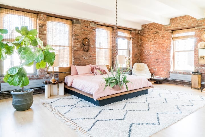big open bedroom featuring king size bed 