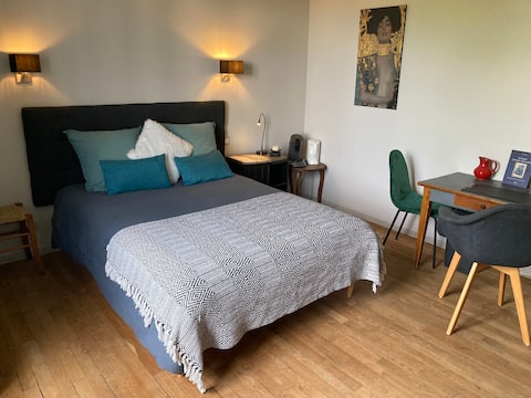 Simon's private room with plants in Decize