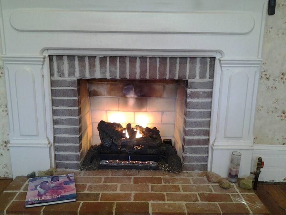 Gas fireplace for your warmth and enjoyment.