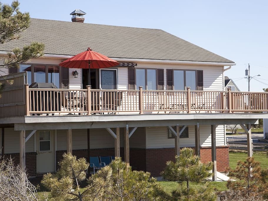 Shot of the deck from the beach