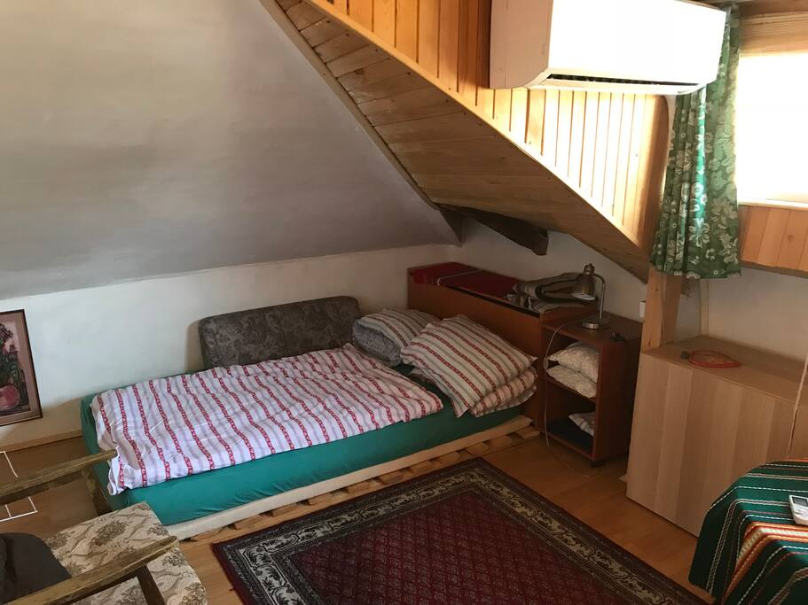Double bed 120cm/200cm & Аir-condition.