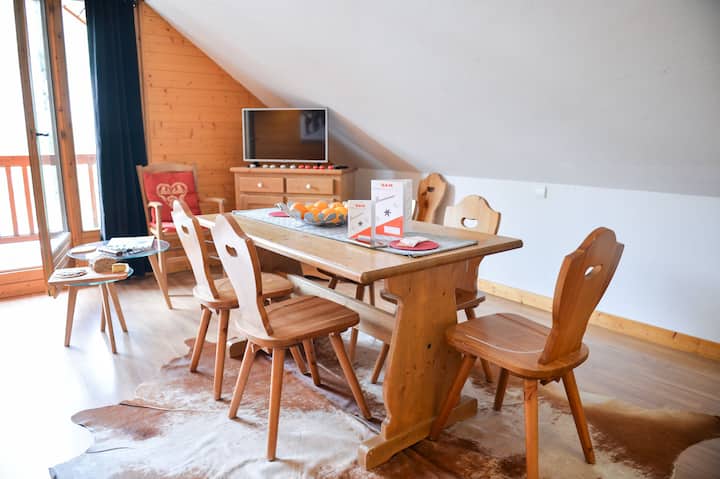 App 3 P Ds Chalet, Terrasse Piscine Skis Aux Pieds - Valloire