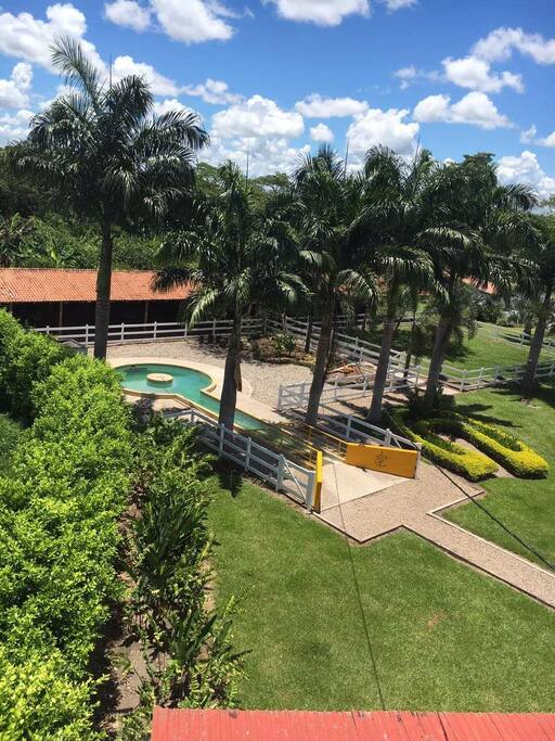 Establos y piscina de caballos