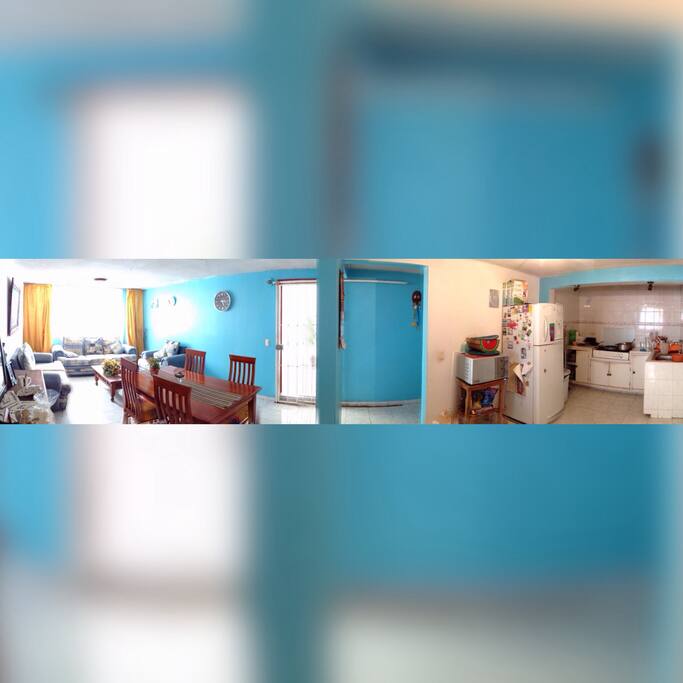 Sala, comedor, cocina