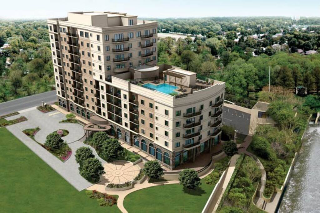 Aerial view of resort