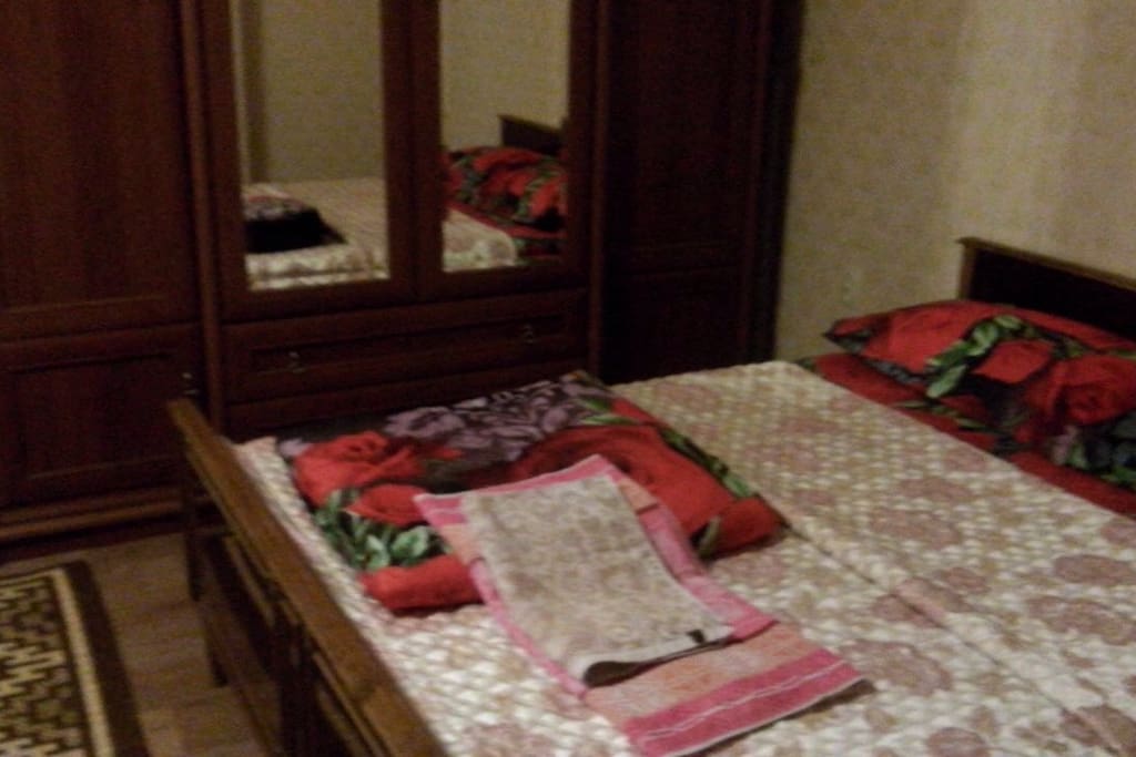 Bedding and towels prepared for guests