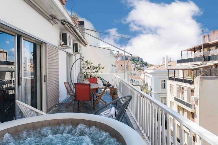 Plaka’s Masterpiece3BDR/2Bath HotTub&AcropolisView