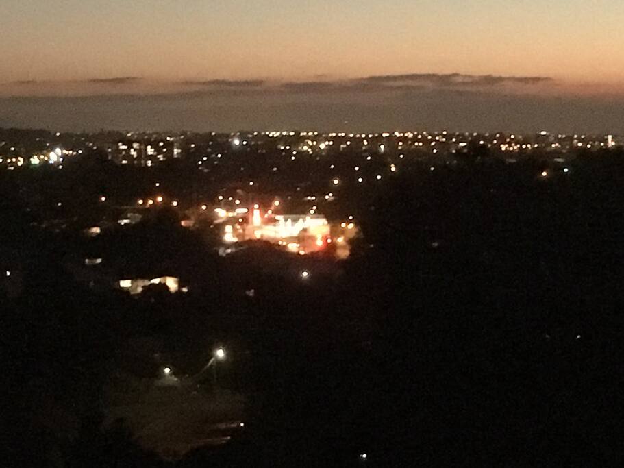 Enjoy a drink while taking in the view at night